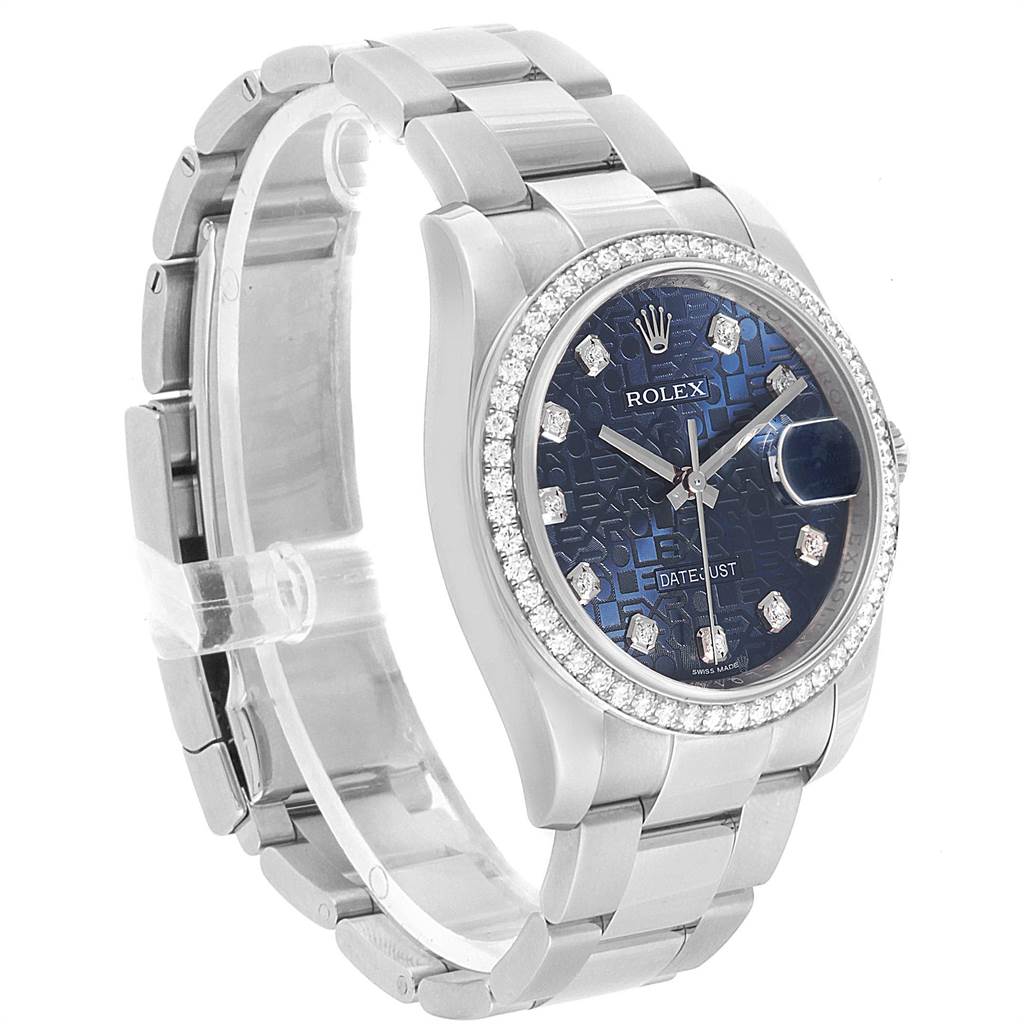 rolex datejust 36 blue dial diamond