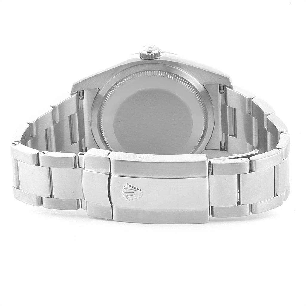 The image shows the back case and bracelet of a Rolex Datejust 116244 Men's Stainless Steel Blue Dial 116244 Men's Stainless Steel Blue Dial watch from a rear angle.