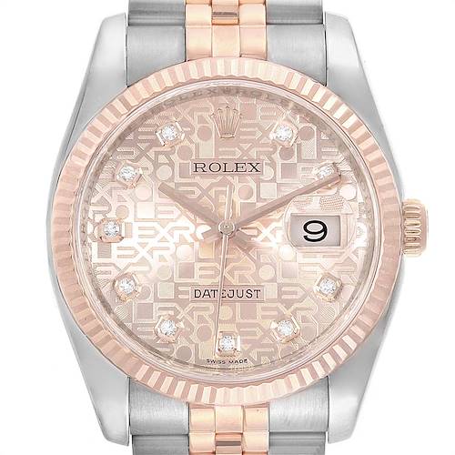 Photo of Rolex Datejust 36mm Dial Steel Rose Gold Diamond Unisex Watch 116231