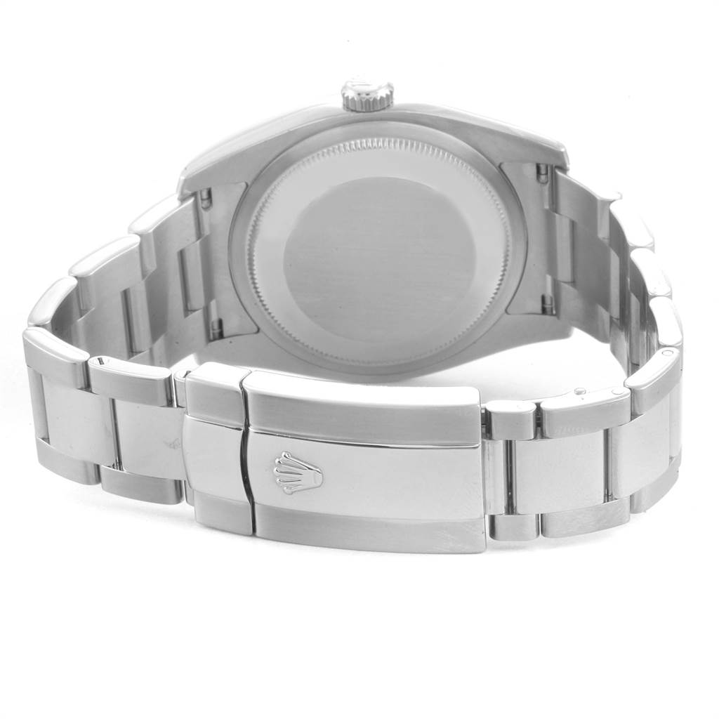 This image shows the back case, bracelet, and clasp of a Rolex Datejust 116234 Men's Stainless Steel Silver Dial 116234 Men's Stainless Steel Silver Dial watch.
