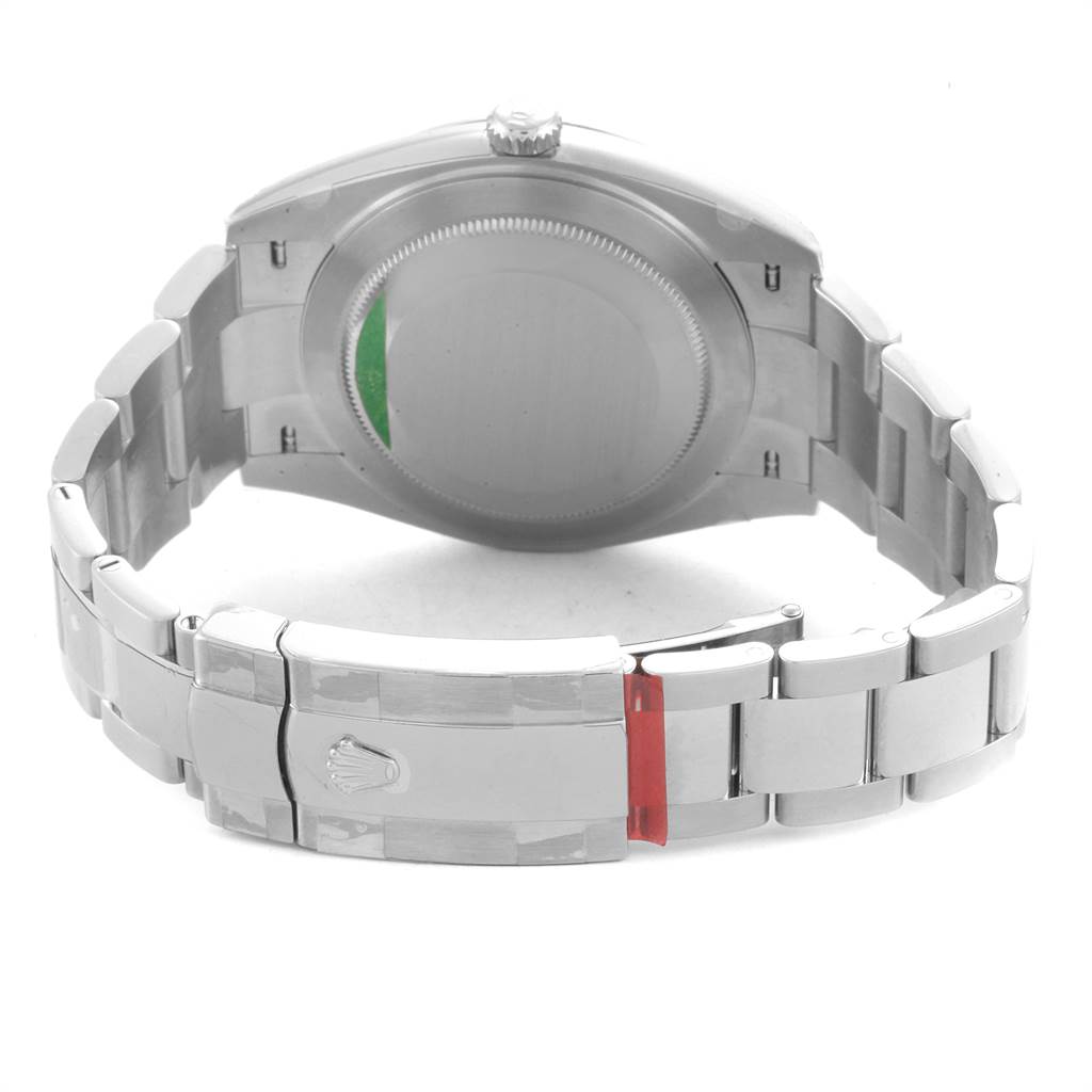 The image shows the back case and bracelet clasp of a Rolex Datejust 126334 Men
s Stainless Steel Silver Dial 126334 Men
s Stainless Steel Silver Dial watch, viewed from the rear.