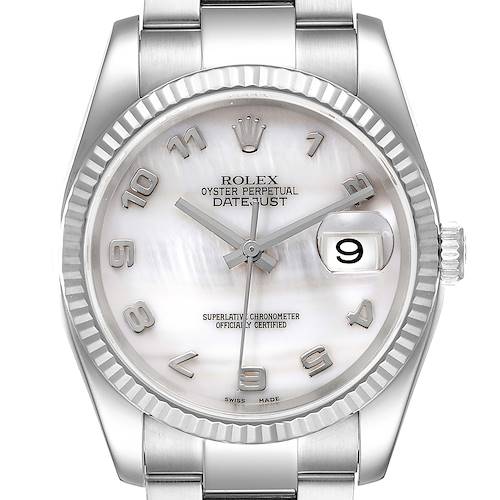 Photo of Rolex Datejust 36 Steel White Gold Mother of Pearl Mens Watch 116234