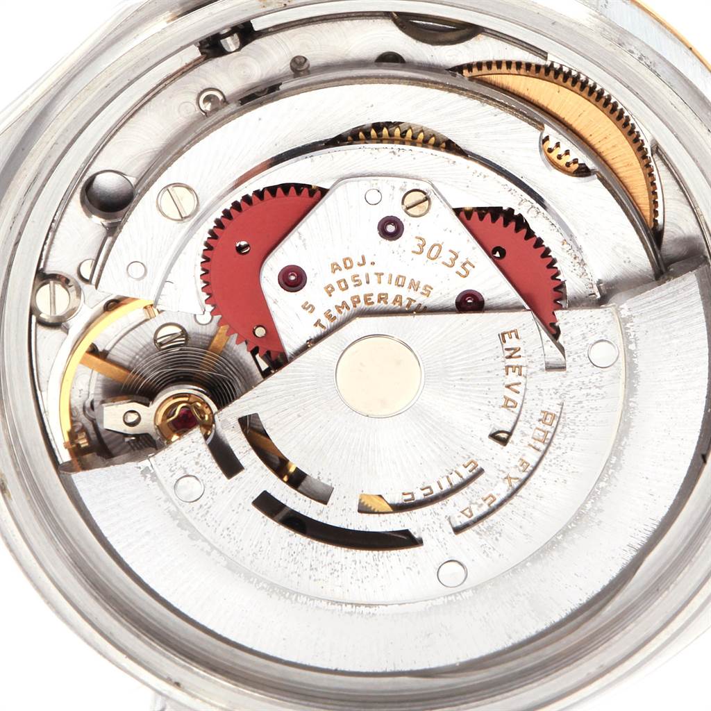 This image shows the movement mechanism of a Rolex Datejust 16013 Men's Stainless Steel Champagne Dial 16013 Men's Stainless Steel Champagne Dial watch, viewed from the back.