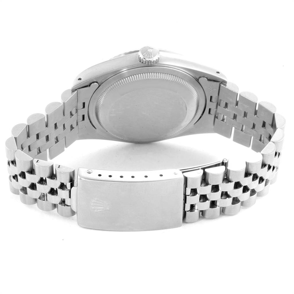 The image shows the back and bracelet of a Rolex Datejust 16234 Men's Stainless Steel White Dial 16234 Men's Stainless Steel White Dial watch.