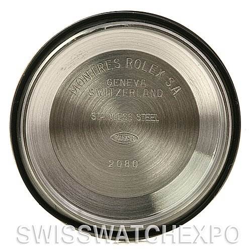 This image shows the interior side of the stainless steel case back of a Rolex Datejust 16200 Men's Stainless Steel Black Dial 16200 Men's Stainless Steel Black Dial watch.