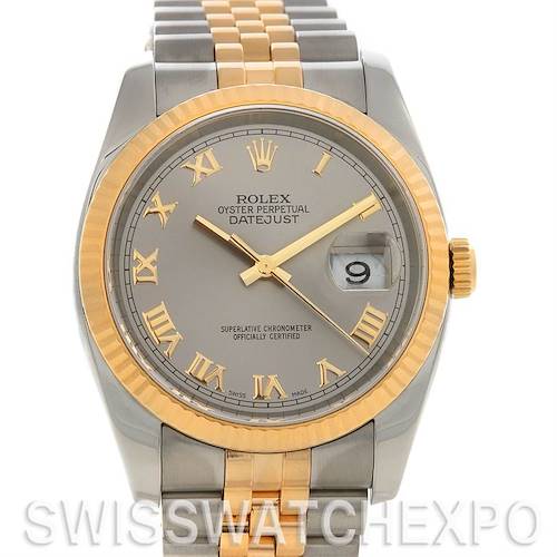 Photo of Rolex Datejust Mens Ss 18k Yellow Gold 116233 Yr 2006