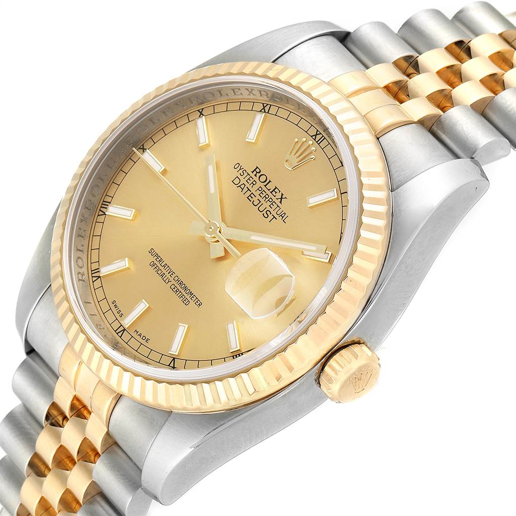 Rolex Datejust 36 Steel Yellow Gold Jubilee Bracelet Mens Watch 116233