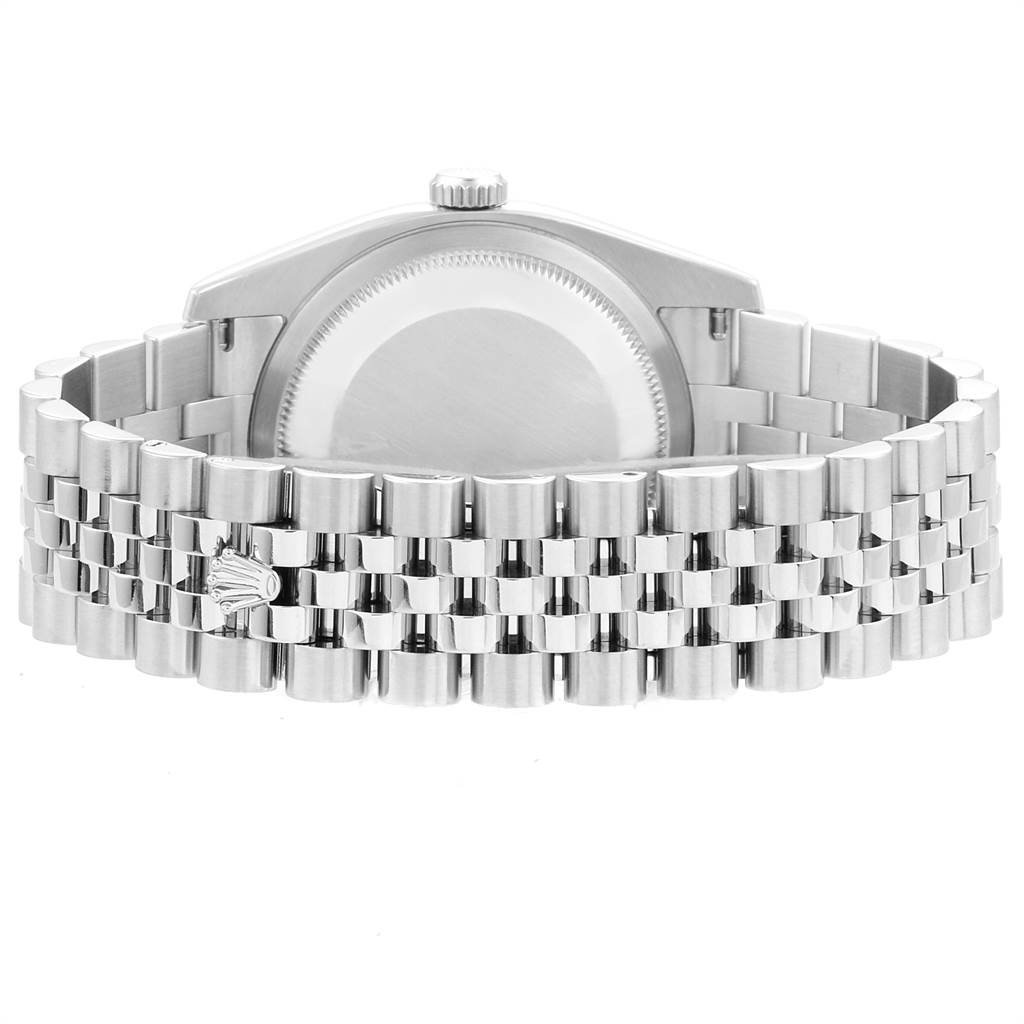 This image shows the back view and bracelet of a Rolex Datejust 116234 Men's Stainless Steel Black Dial 116234 Men's Stainless Steel Black Dial watch.