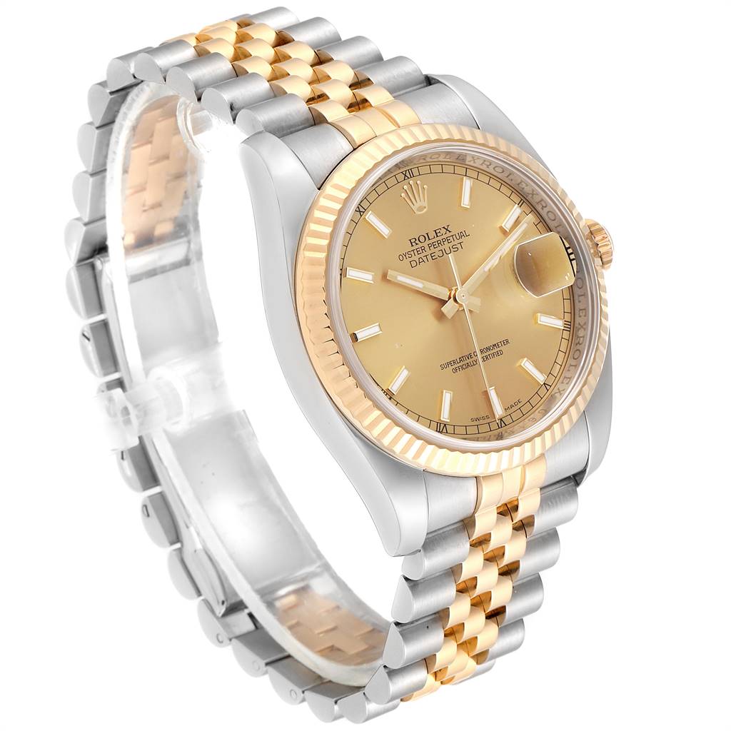 Rolex Datejust 36 Steel Yellow Gold Jubilee Bracelet Mens Watch 116233 ...