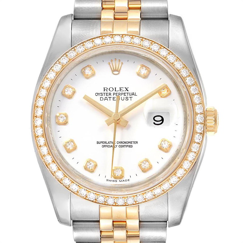 Rolex Datejust 36 Steel Yellow Gold Diamond Mens Watch 116243 Partial Payment SwissWatchExpo
