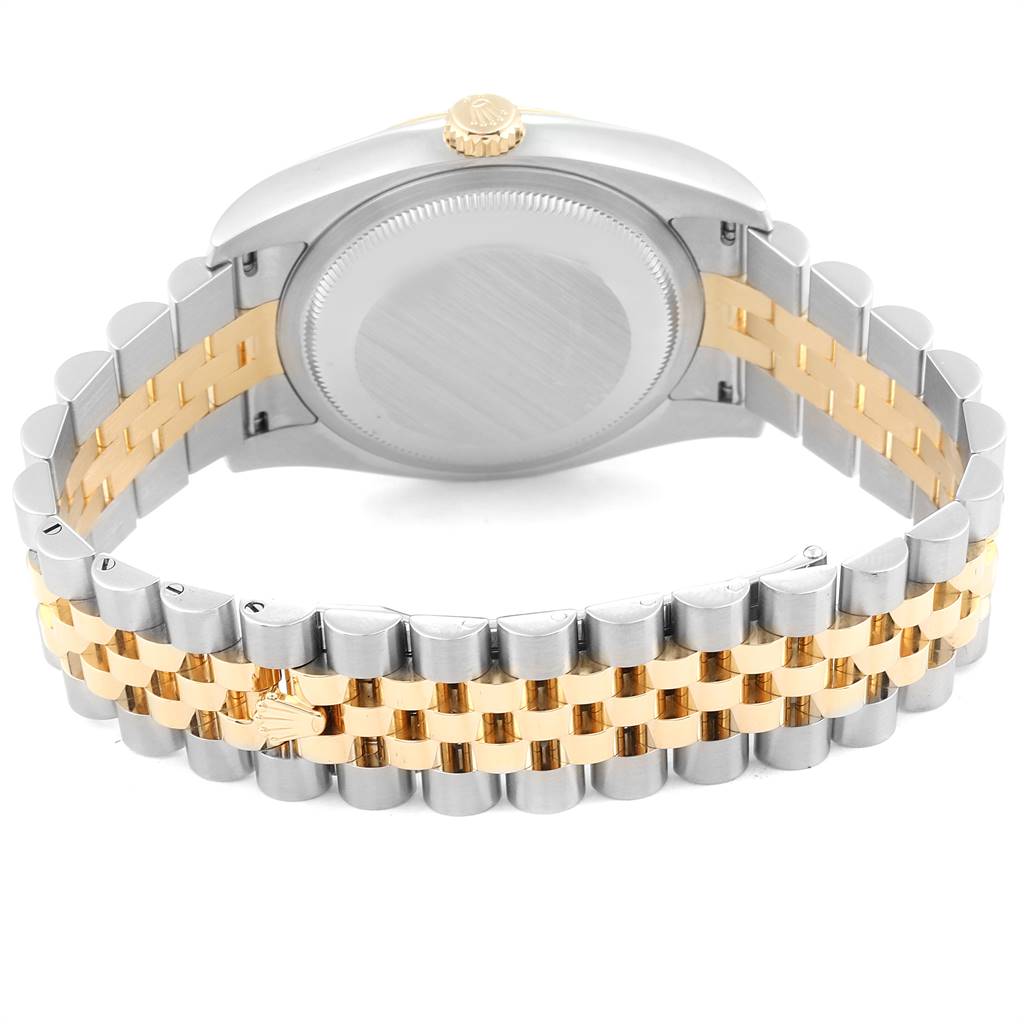 The image shows the back case and bracelet of a Rolex Datejust 116233 Men's Stainless Steel Silver Dial 116233 Men's Stainless Steel Silver Dial watch, viewed from the back.