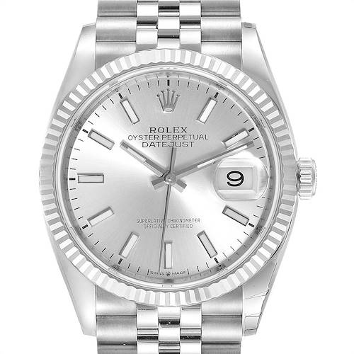 Photo of Rolex Datejust Steel White Gold Silver Dial Mens Watch 126234 Unworn