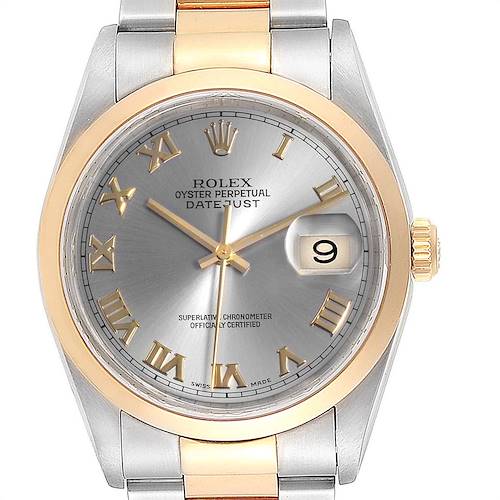 Photo of Rolex Datejust 36 Steel Yellow Gold Slate Dial Mens Watch 16203