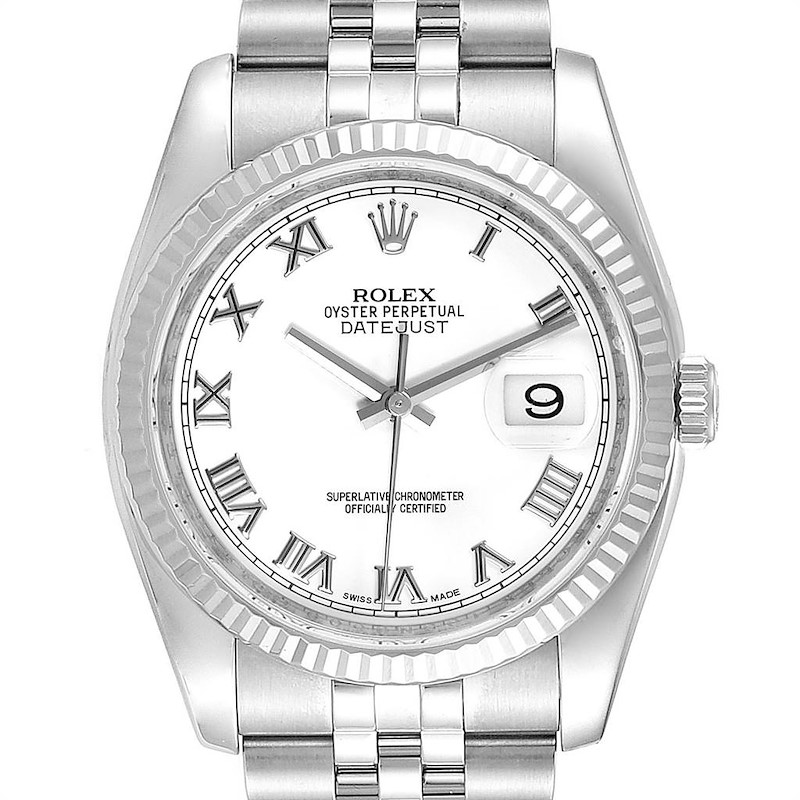 Rolex Datejust Steel White Gold Jubilee Bracelet Watch 116234 SwissWatchExpo