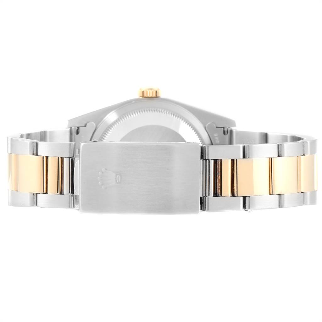 This image shows the clasp and the back of the band of a Rolex Datejust 16233 Men's Steel and Gold (two tone) White Dial 16233 Men's Steel and Gold (two tone) White Dial watch.