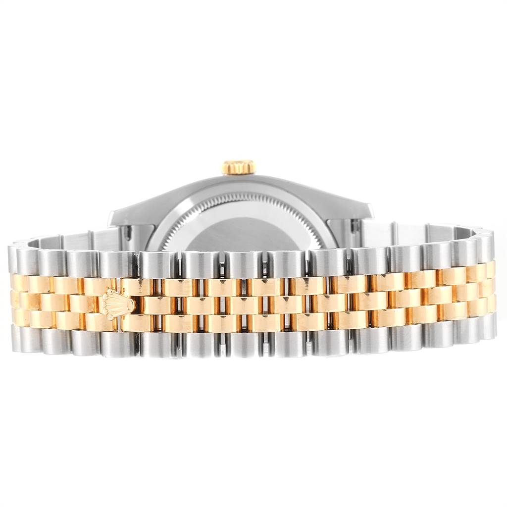 The image shows the back side of a Rolex Datejust 116233 Men's Steel and Gold (two tone) Beige Dial 116233 Men's Steel and Gold (two tone) Beige Dial watch, highlighting the two-tone bracelet and part of the case back.