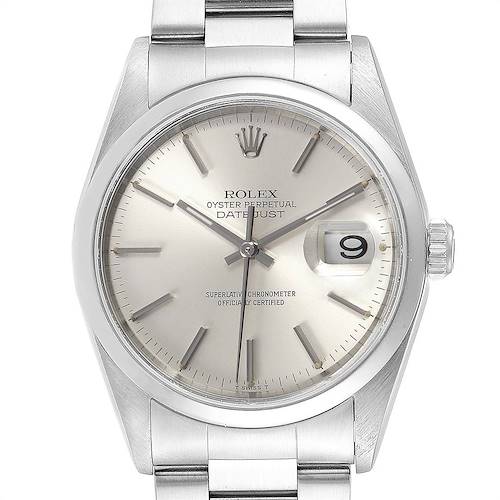 Photo of Rolex Datejust 36 Silver Dial Oyster Bracelet Steel Mens Watch 16200