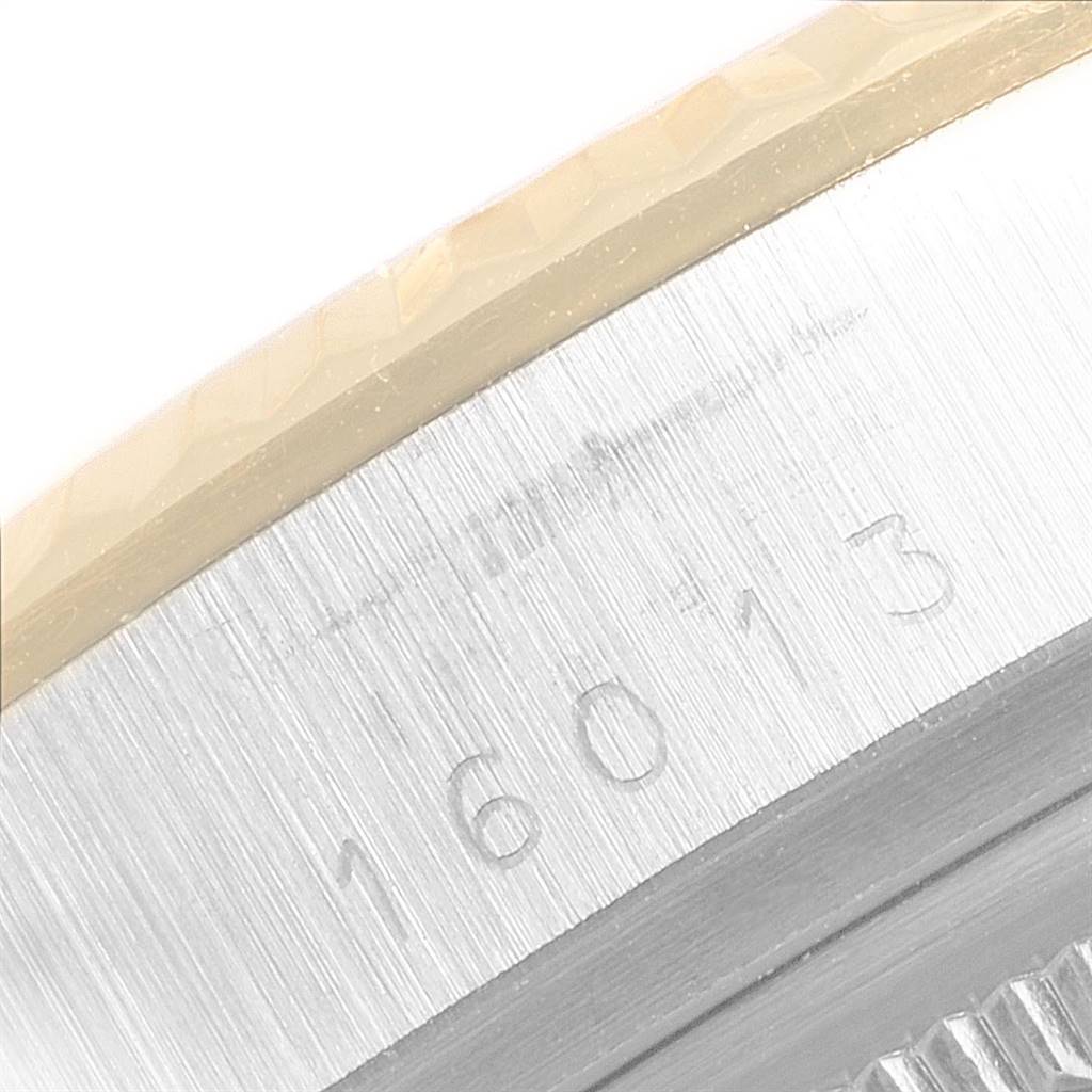 The image shows a close-up view of the engraved model number "16013" on the case side of a Rolex Vintage Collection 16013 Men's Steel and Gold (two tone) Champagne Dial 16013 Men's Steel and Gold (two tone) Champagne Dial watch.