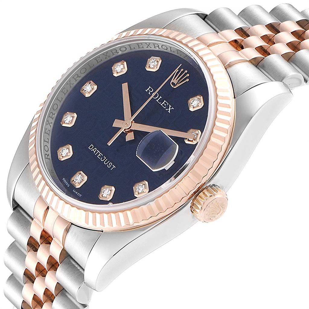 rolex datejust steel blue dial
