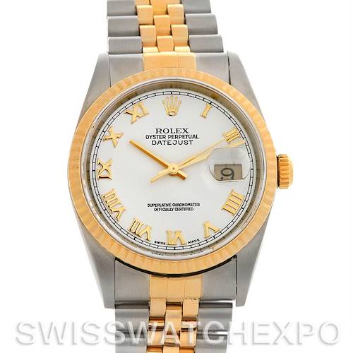 Photo of Rolex  Datejust SS/18k y gold watch 16233 Box Papers