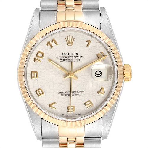Photo of Rolex Datejust Steel Yellow Gold Anniversary Dial Mens Watch 16233