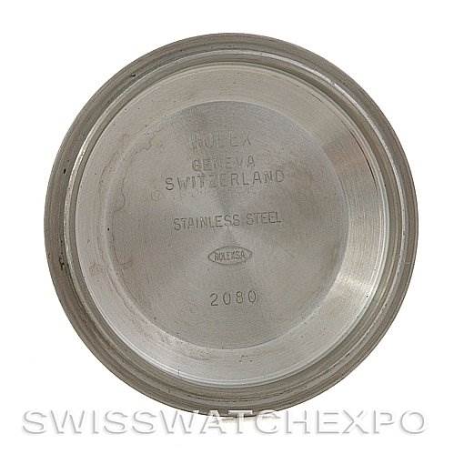 This image shows the inside of the stainless steel case back of a Rolex Datejust 16200 Men's Stainless Steel Black Dial 16200 Men's Stainless Steel Black Dial watch.