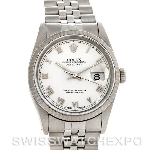 Photo of Rolex Mens Rolex Datejust Steel 18K White Gold 16234 Watch