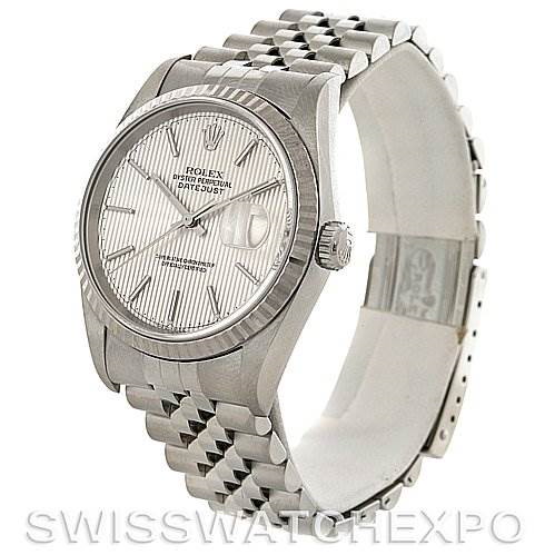 Mens Rolex Datejust Steel 18K White Gold Watch 16234 SwissWatchExpo