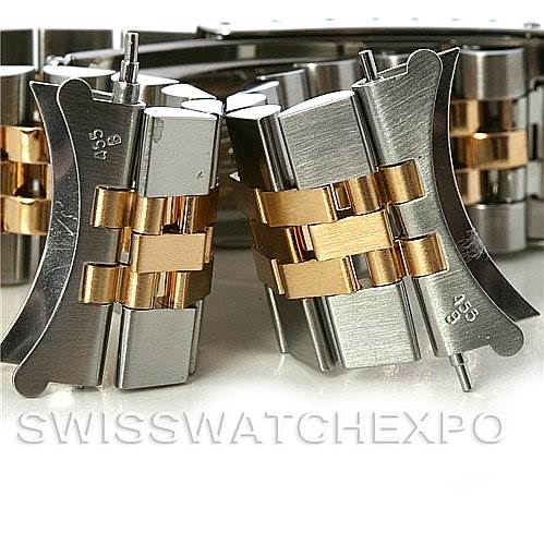 This image shows the bracelet links and end pieces of a Rolex Datejust 16233 Men's Steel and Gold (two tone) Champagne Dial 16233 Men's Steel and Gold (two tone) Champagne Dial watch.