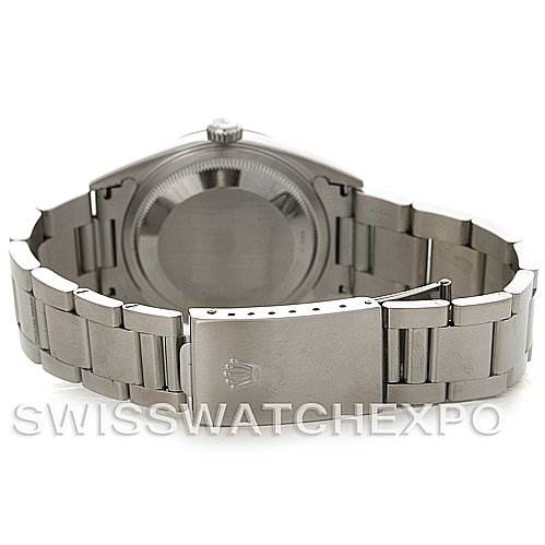 This image shows the back of a Rolex Datejust 16234 Men's Stainless Steel Grey Dial 16234 Men's Stainless Steel Grey Dial watch, highlighting the case back and bracelet clasp.
