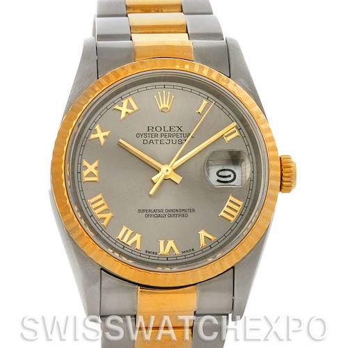 Photo of Rolex Datejust Steel and 18k Yellow Rhodium Roman Dial Watch 16233