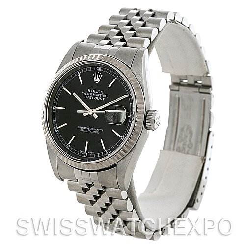 Rolex Datejust Steel and 18k White Gold Mens Watch 16234 SwissWatchExpo