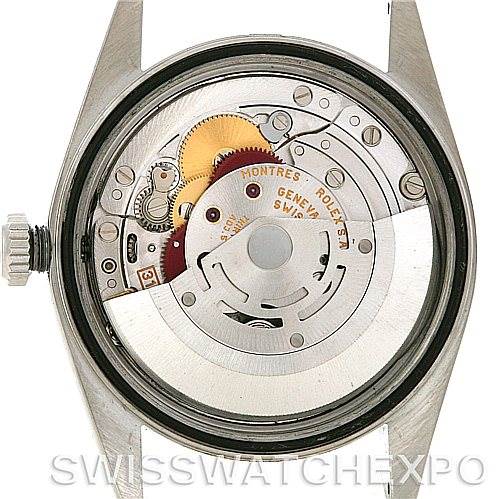 This image shows the internal mechanism of a Rolex Datejust 16234 Men's Stainless Steel Silver Dial 16234 Men's Stainless Steel Silver Dial watch, viewed from the back with the case back removed.