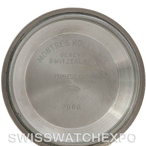 This image shows the inside of the case back of a Rolex Datejust 16234 Men's Stainless Steel Silver Dial 16234 Men's Stainless Steel Silver Dial watch, highlighting the engraved markings and stainless steel material.