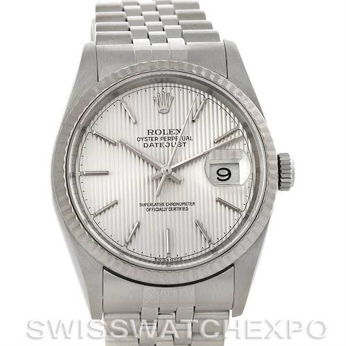 Photo of Rolex Datejust Steel and 18k White Gold Mens Watch 16234