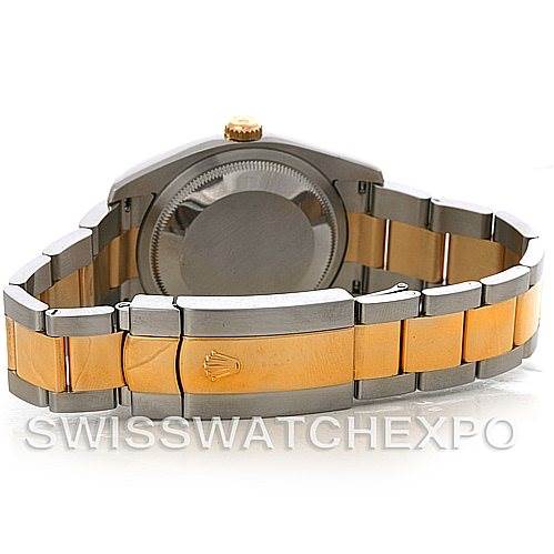 This image shows the back and bracelet of a Rolex Datejust 116233 Men's Stainless Steel Black Dial 116233 Men's Stainless Steel Black Dial watch.