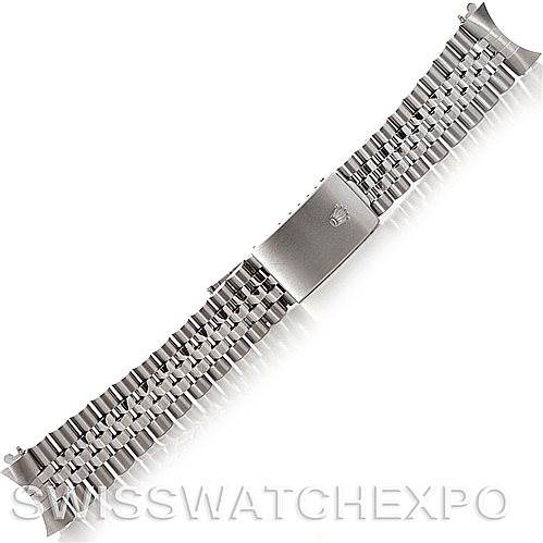 This image shows a Jubilee bracelet accessory for the Rolex Datejust 16220 Men's Stainless Steel Silver Dial 16220 Men's Stainless Steel Silver Dial model, displayed from above.
