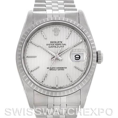 Photo of Rolex Datejust Mens Steel Silver Dial 16220 Watch NOS