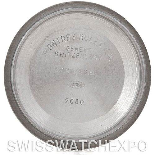 This is an image of the back cover inner side of a Rolex Datejust 16220 Men's Stainless Steel Blue Dial 16220 Men's Stainless Steel Blue Dial watch.