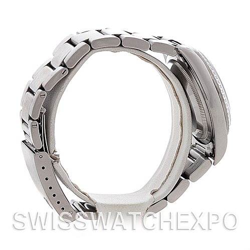 The image shows a side view of the Rolex Datejust 16220 Men's Stainless Steel Blue Dial 16220 Men's Stainless Steel Blue Dial watch, focusing on the bracelet and the side of the case.