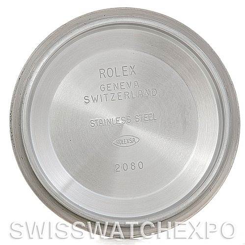 The image shows the inside of the case back of a Rolex Datejust 116233CSJ Men
s Stainless Steel Champagne Dial 116233CSJ Men
s Stainless Steel Champagne Dial watch.