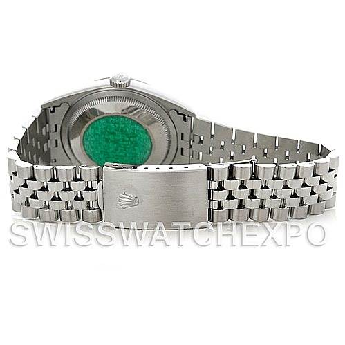 This image shows the back and bracelet clasp of a Rolex Datejust 16234 Men's Stainless Steel Silver Dial 16234 Men's Stainless Steel Silver Dial watch.