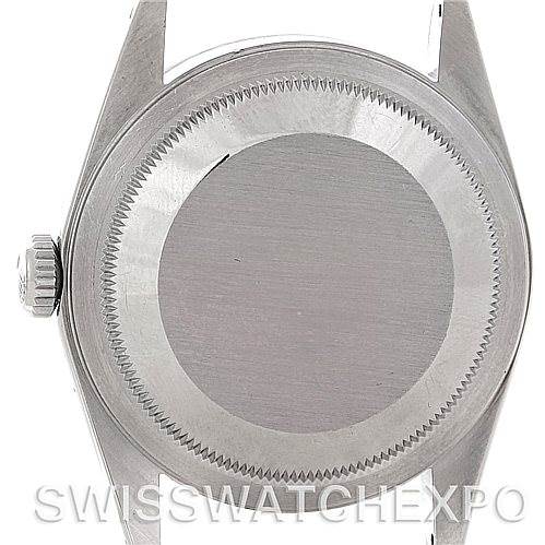 The image shows the case back of a Rolex Datejust 16234 Men's Stainless Steel White Dial 16234 Men's Stainless Steel White Dial watch from a rear angle.