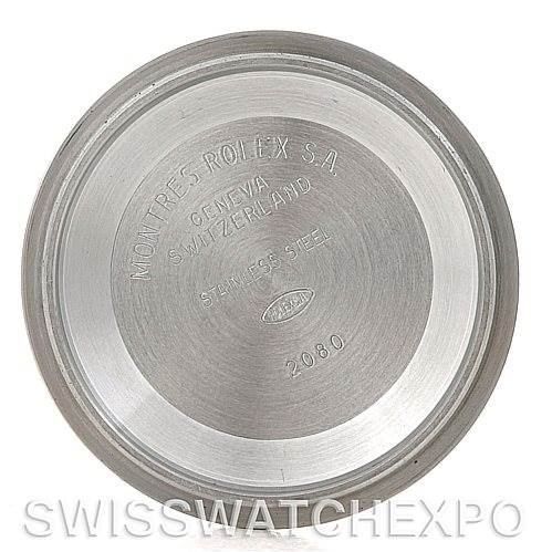 This image shows the inside case back of a Rolex Datejust 16220 Men's Stainless Steel Silver Dial 16220 Men's Stainless Steel Silver Dial watch.