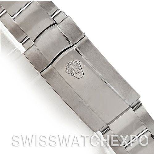 The image shows the clasp of a Rolex Datejust 116234 Men's Stainless Steel White Dial 116234 Men's Stainless Steel White Dial watch bracelet from a top-down angle.