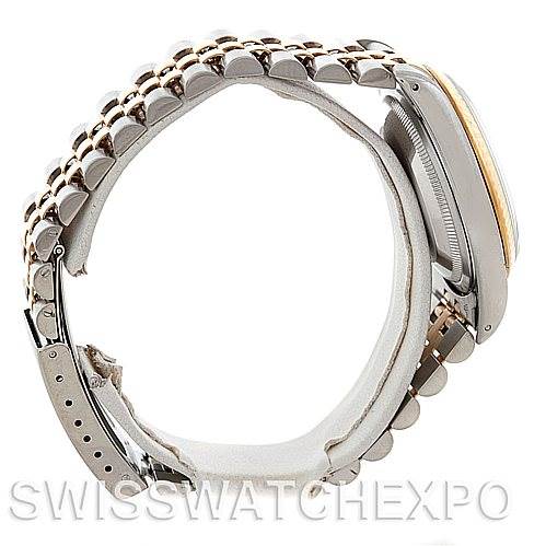 The image shows a side view of a Rolex Datejust 16233 Men's Steel and Gold (two tone) Mother of Pearl Dial 16233 Men's Steel and Gold (two tone) Mother of Pearl Dial watch, focusing on the bracelet and the side profile of the case.