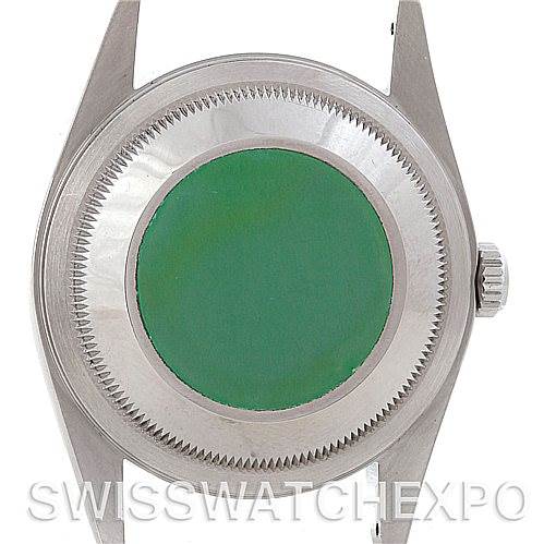 The image shows the back view of a Rolex Datejust 16200 Men's Stainless Steel White Dial 16200 Men's Stainless Steel White Dial watch case without the bracelet.