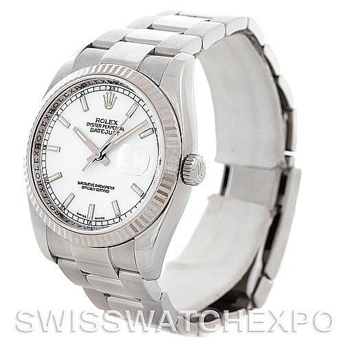 Rolex Datejust Men's Steel 18K Whie Gold Watch 116234 SwissWatchExpo
