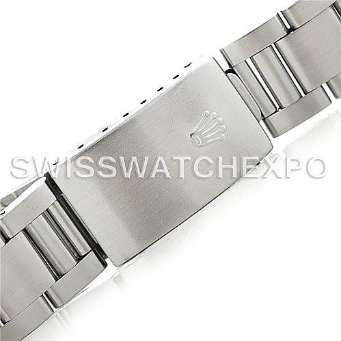 The image shows the clasp and part of the bracelet of a Rolex Datejust 16200 Men's Stainless Steel Black Dial 16200 Men's Stainless Steel Black Dial watch.
