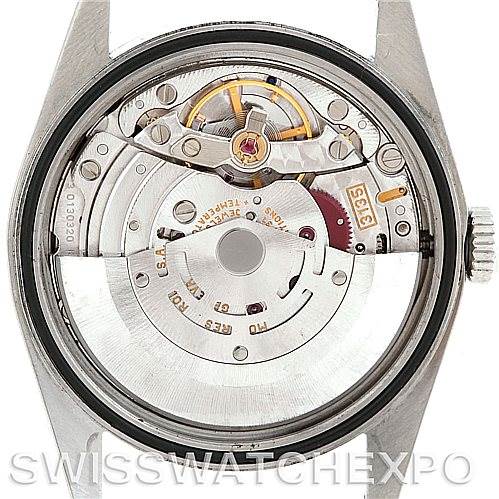 The image shows the internal movement of a Rolex Datejust 16200 Men's Stainless Steel Black Dial 16200 Men's Stainless Steel Black Dial watch, viewed from the back case.